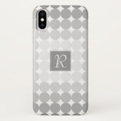 Moderne Grijze Cirkels Monogram Case-Mate iPhone Case (Achterkant)