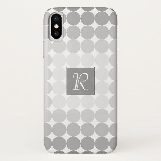 Moderne Grijze Cirkels Monogram Case-Mate iPhone Case (Achterkant)