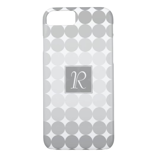 Moderne Grijze Cirkels Monogram Case-Mate iPhone Case (Achterkant)