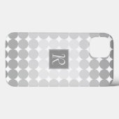 Moderne Grijze Cirkels Monogram Case-Mate iPhone Case (Achterkant (horizontaal))