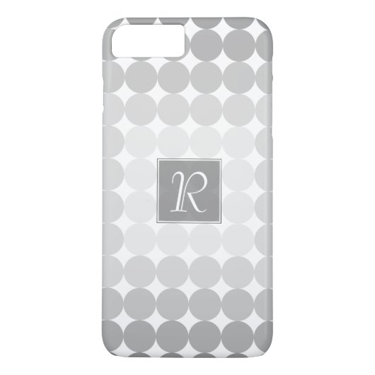 Moderne Grijze Cirkels Monogram Case-Mate iPhone Case (Achterkant)