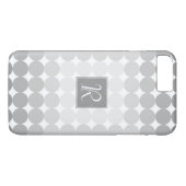 Moderne Grijze Cirkels Monogram Case-Mate iPhone Case (Achterkant (Horizontaal))