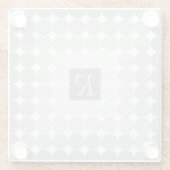 Moderne Grijze Cirkels Monogram Glazen Onderzetter (Achterkant)