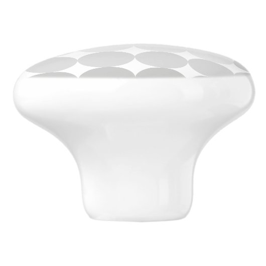 Moderne Grijze Cirkels Monogram Keramische Knop (Zijkant)