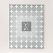 Moderne Grijze Cirkels Monogram Legpuzzel (Verticaal)