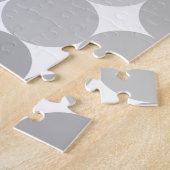 Moderne Grijze Cirkels Monogram Legpuzzel (Zijkant)