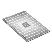 Moderne Grijze Cirkels Monogram Notitieboek (Rechterzijde)