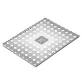 Moderne Grijze Cirkels Monogram Notitieboek (Linkerzijde)