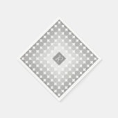 Moderne Grijze Cirkels Monogram Servet (Hoek)