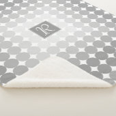Moderne Grijze Cirkels Monogram Sherpa Deken (3/4)