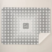 Moderne Grijze Cirkels Monogram Sherpa Deken (Voorkant (horizontaal))