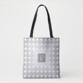 Moderne Grijze Cirkels Monogram Tote Bag (Voorkant)