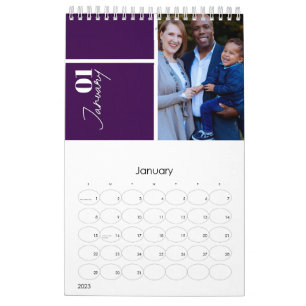 Moderne Grijze douane multi-fotorebratie C Kalender