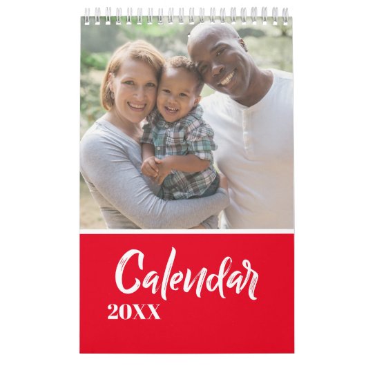 Moderne Grijze douane multi-fotorebratie C Kalender (Hoes)