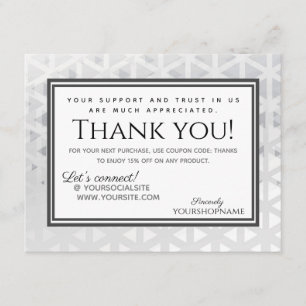 Moderne grijze driehoek Dank u voor uw Kaart van d