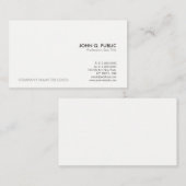 Moderne, grijze, eenvoudige elegant visitekaartje (Voorkant / Achterkant)
