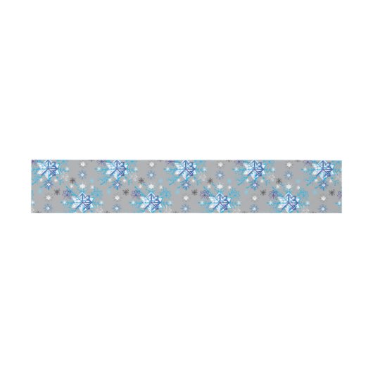 Moderne grijze en blauwe sneeuwvlokken uitnodigingen wikkel (Vlak)