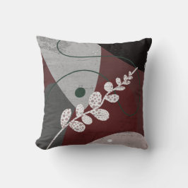 moderne grijze en bruine bladeren abstracte aardto kussen