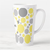 Moderne grijze en gele bellen op maat latte mok (Rechts)
