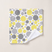 Moderne grijze en gele bubbels bad handdoek (Wasdoekje)