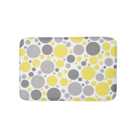 Moderne grijze en gele bubbels badmat (Voorkant)