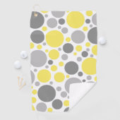 Moderne grijze en gele bubbels golfhanddoek (Insitu)