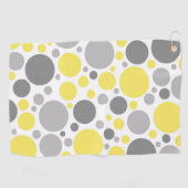 Moderne grijze en gele bubbels golfhanddoek (Horizontaal)