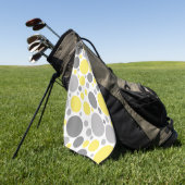 Moderne grijze en gele bubbels golfhanddoek (Groen)
