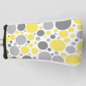 Moderne grijze en gele bubbels golfheadcover (Voorkant)