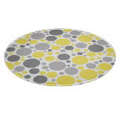 Moderne grijze en gele bubbels snijplank (Hoek)