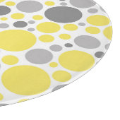 Moderne grijze en gele bubbels snijplank (Hoek)