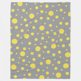 Moderne grijze en gele stippen fleece deken