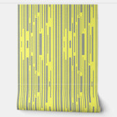 Moderne grijze en gele strepen patroon behang (Afrollen)