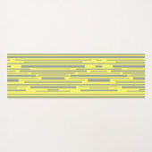 Moderne grijze en gele strepen patroon yogamat (Achterkant (horizontaal))