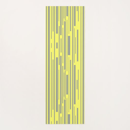 Moderne grijze en gele strepen patroon yogamat (Achterkant)