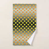 Moderne grijze en gele verloop polka stip badhandd bad handdoek (Handdoek)