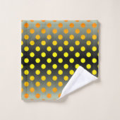 Moderne grijze en gele verloop polka stip badhandd bad handdoek (Wasdoekje)