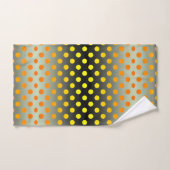 Moderne grijze en gele verloop polka stip badhandd bad handdoek (Handdoek)