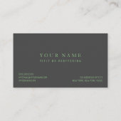 Moderne, grijze en groene professionele bedrijven visitekaartje (Achterkant)