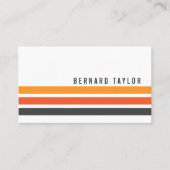 Moderne grijze en oranje retro strepen stijlvol wi visitekaartje (Voorkant)