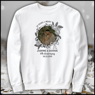 Moderne grijze en witte 10e verjaardag foto trui