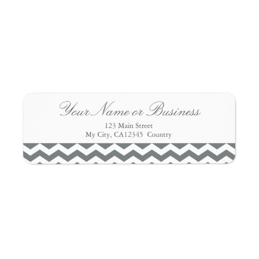 Moderne, grijze en witte chevron zigzag design, aa etiket (Voorkant)