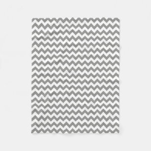 Moderne grijze en witte Chevron Zigzag Fleece Deken