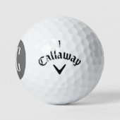 Moderne grijze en witte drieletter monogram golfballen (Logo)