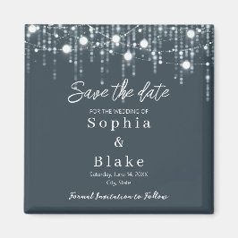 Moderne grijze en witte hanglampen Save the Date Magneet