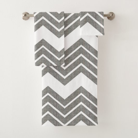 Moderne grijze en witte kleuren in het Chevron-pat Bad Handdoek (Insitu)