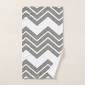 Moderne grijze en witte kleuren in het Chevron-pat Bad Handdoek (Handdoek)