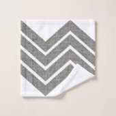 Moderne grijze en witte kleuren in het Chevron-pat Bad Handdoek (Wasdoekje)