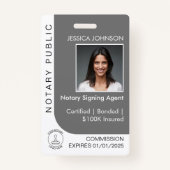 Moderne grijze en witte, op maat gemaakte foto-id badge (Voorkant)