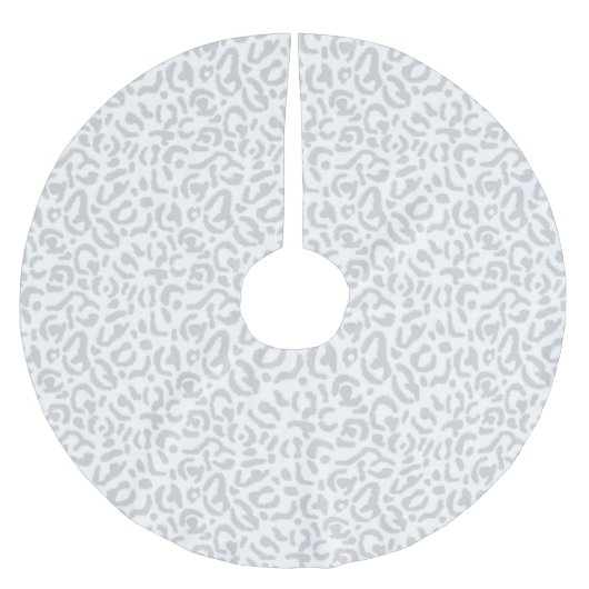 Moderne, grijze en witte sneeuwluipaard kerstmis kerstboom rok (Voorkant)